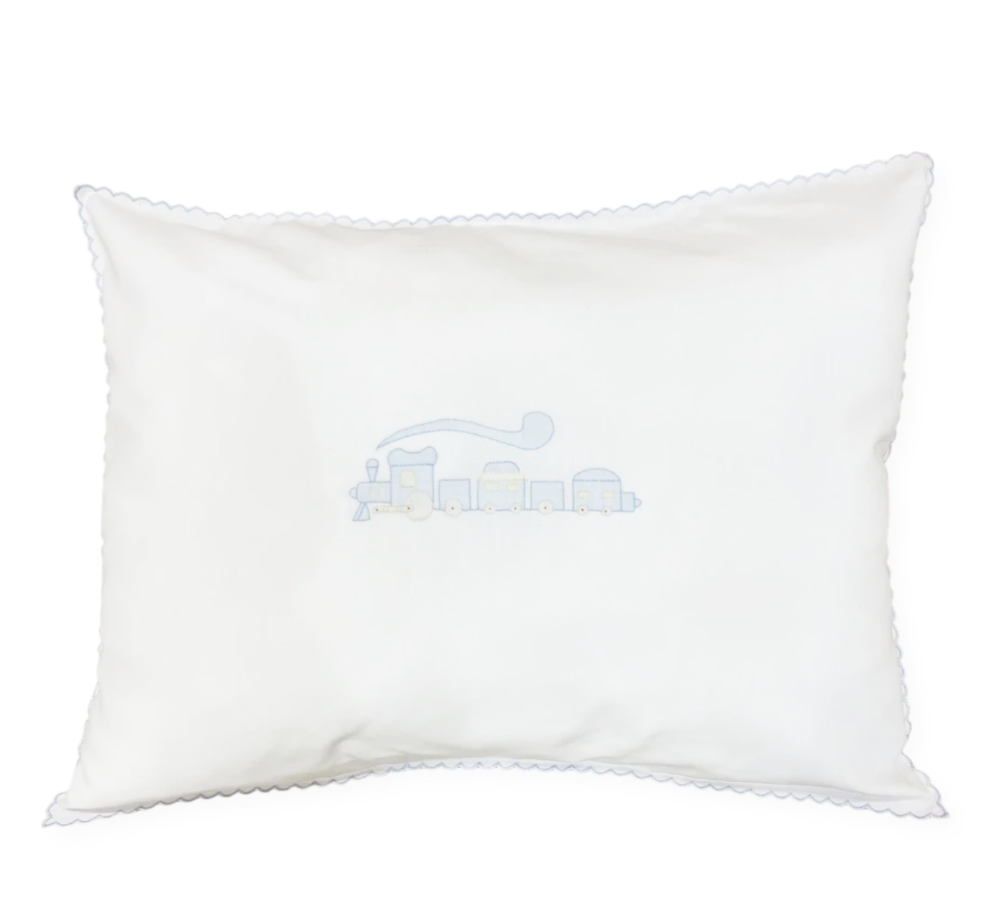 Baby Pillow with Embroidered Train