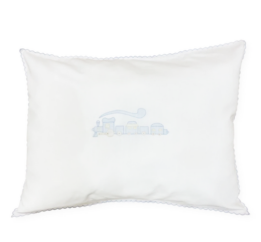 Baby Pillow with Embroidered Train