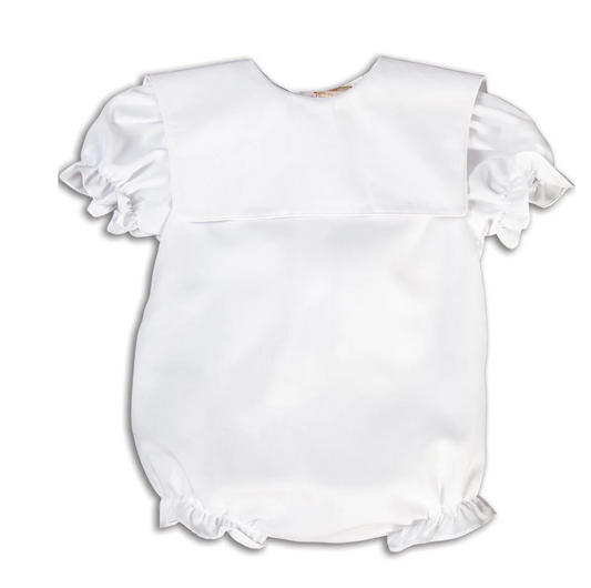 Girl's White Square Collar Bubble