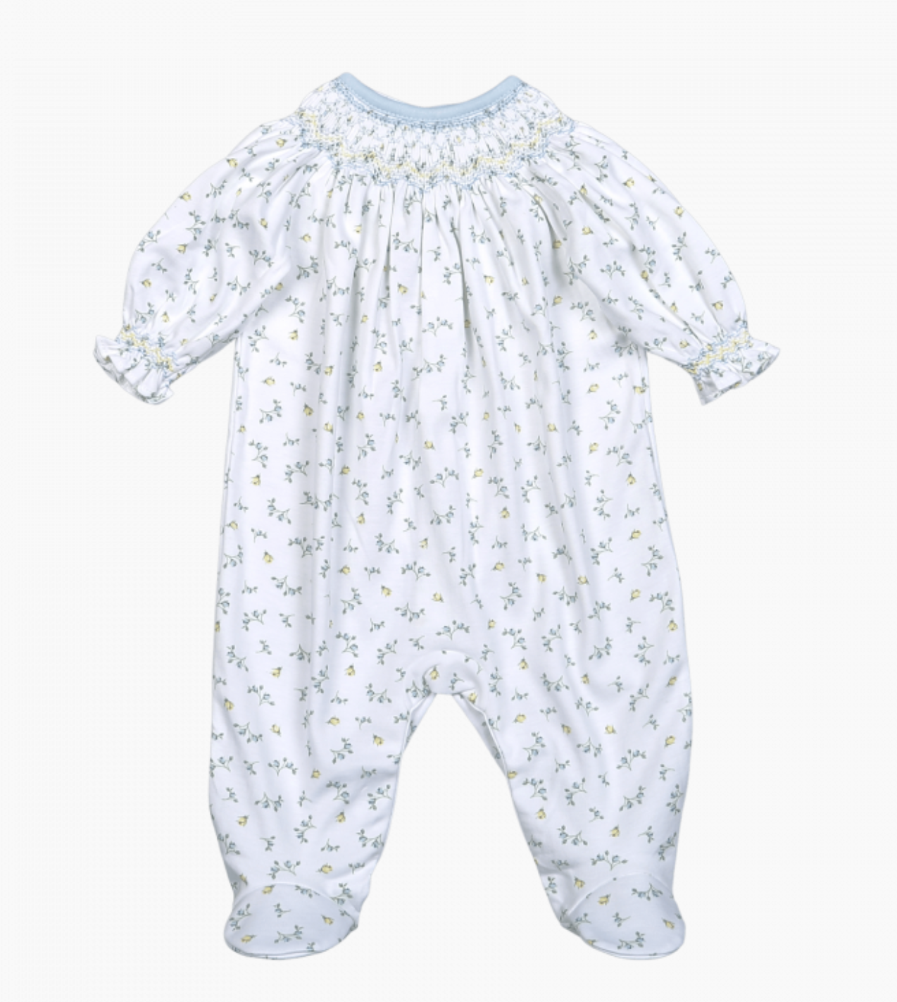 Diana Floral Smocked Bishop Footie
