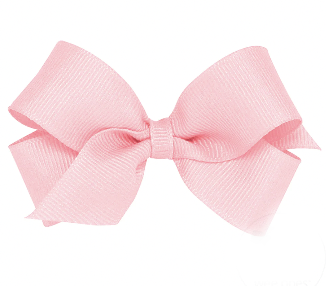 Mini Grosgrain Hair Bow, Light Pink