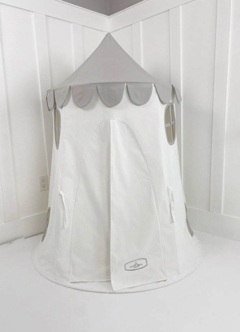 Tower Tent, White with Grey