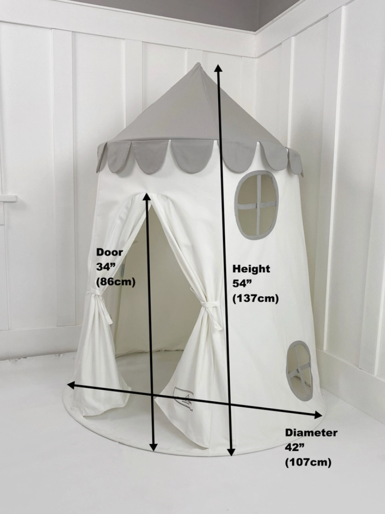 Tower Tent, White with Grey