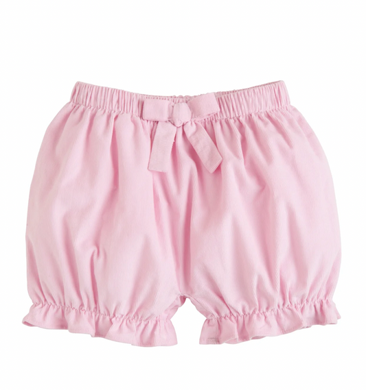 Girl's Bow Bloomers, Pink Corduroy