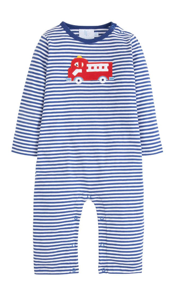 Applique Romper, Fire Truck