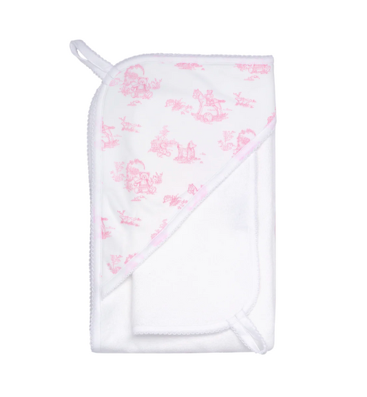 Pink Toile Hooded Towel