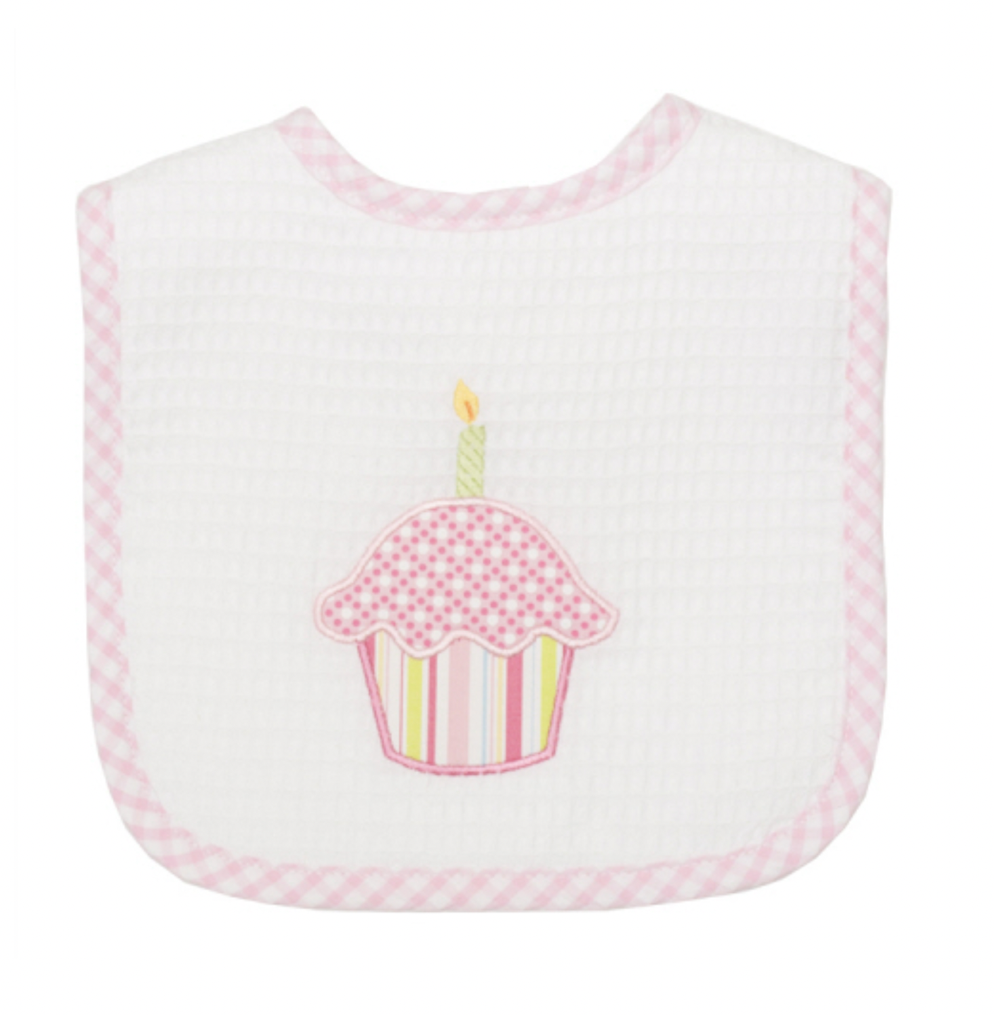 Applique Bib, Pink Cupcake