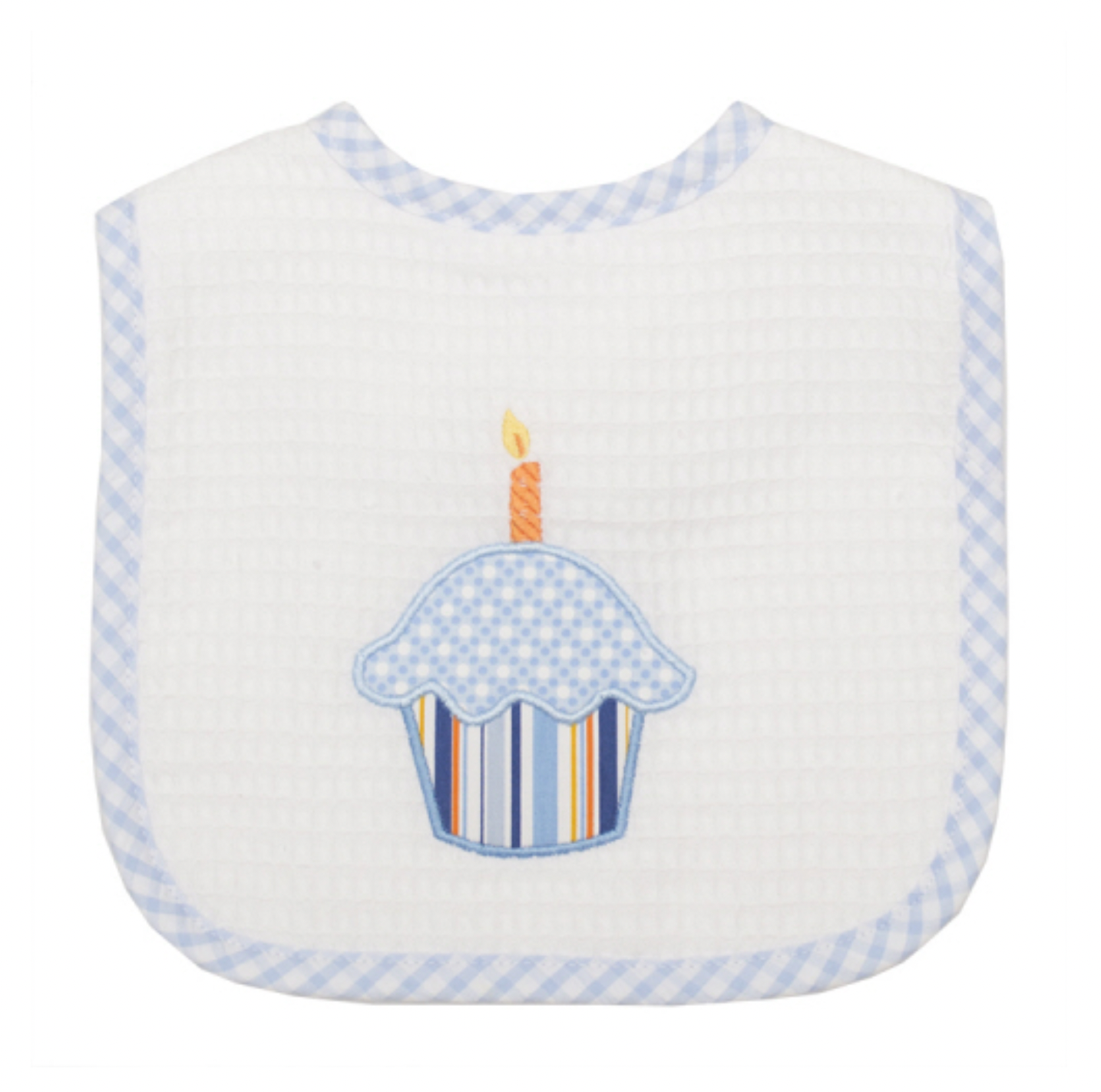 Applique Bib, Blue Cupcake