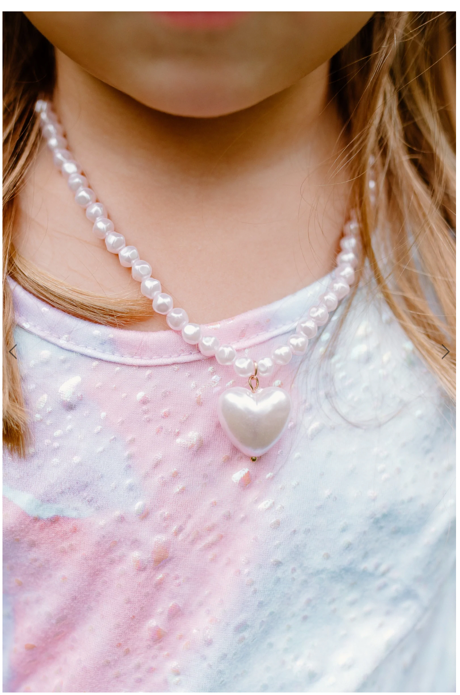 Pink Pearl Heart Necklace