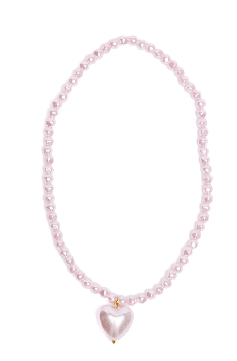 Pink Pearl Heart Necklace