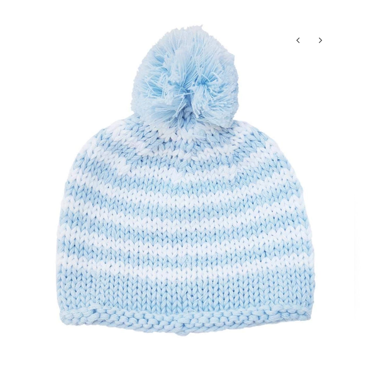 Striped Pom Pom Hat