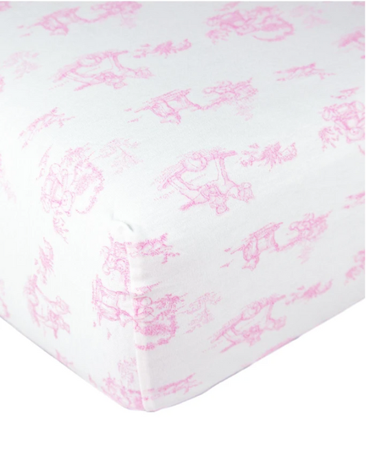 Crib Sheet, Pink Toile