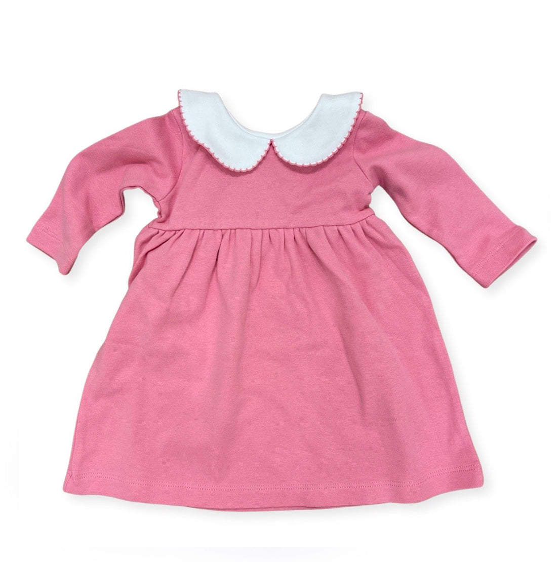 Long Sleeve Collared Play Dress, Lt. Bubblegum Pink