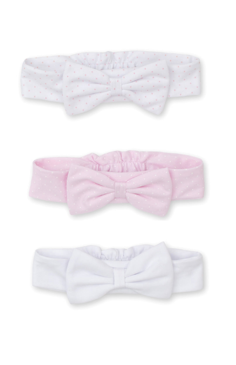 3 Piece Infant Headband Set, Pink Dot