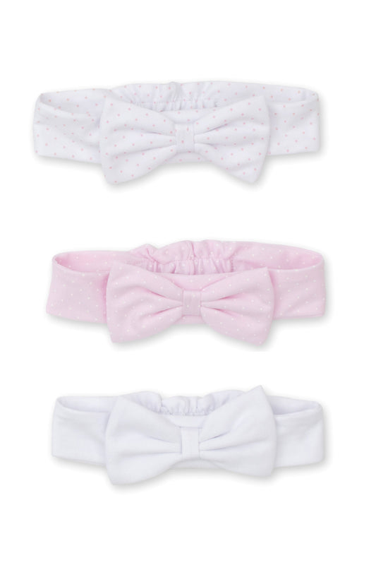 3 Piece Infant Headband Set, Pink Dot