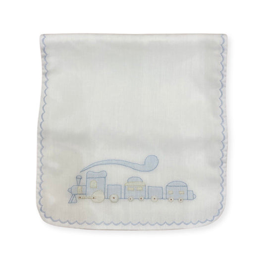 Embroidered Burp Cloth With Train