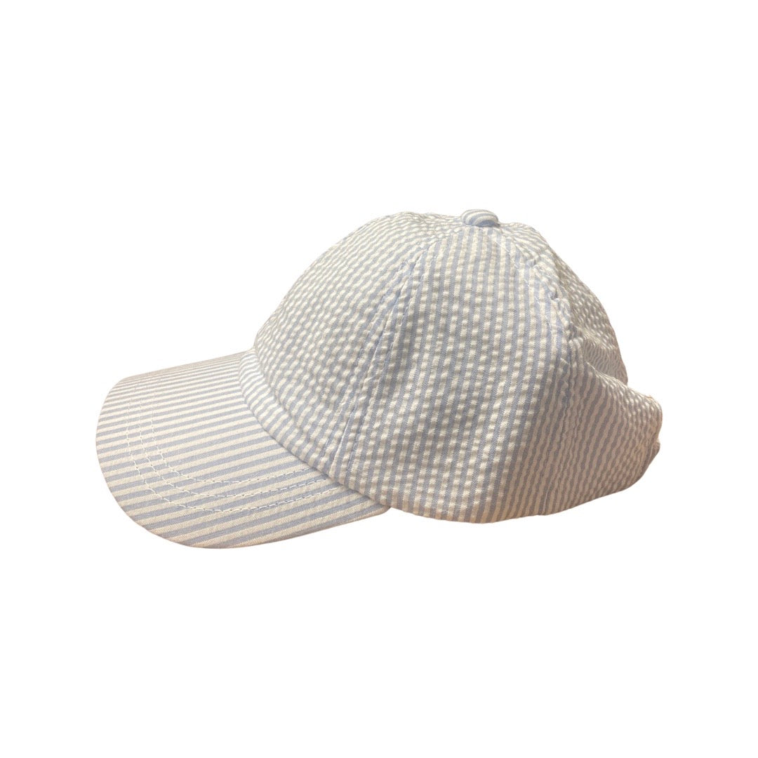 Blue Seersucker Baseball Cap