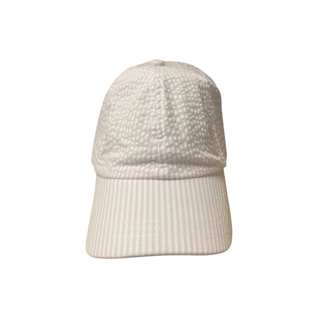 Pink Seersucker Baseball Cap