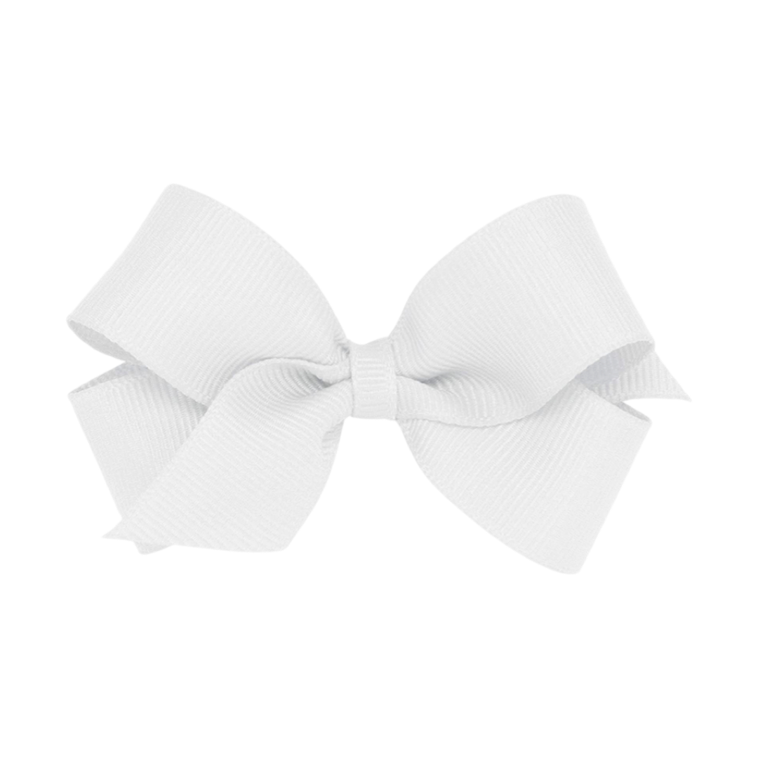 Mini Grosgrain Hair Bow, White