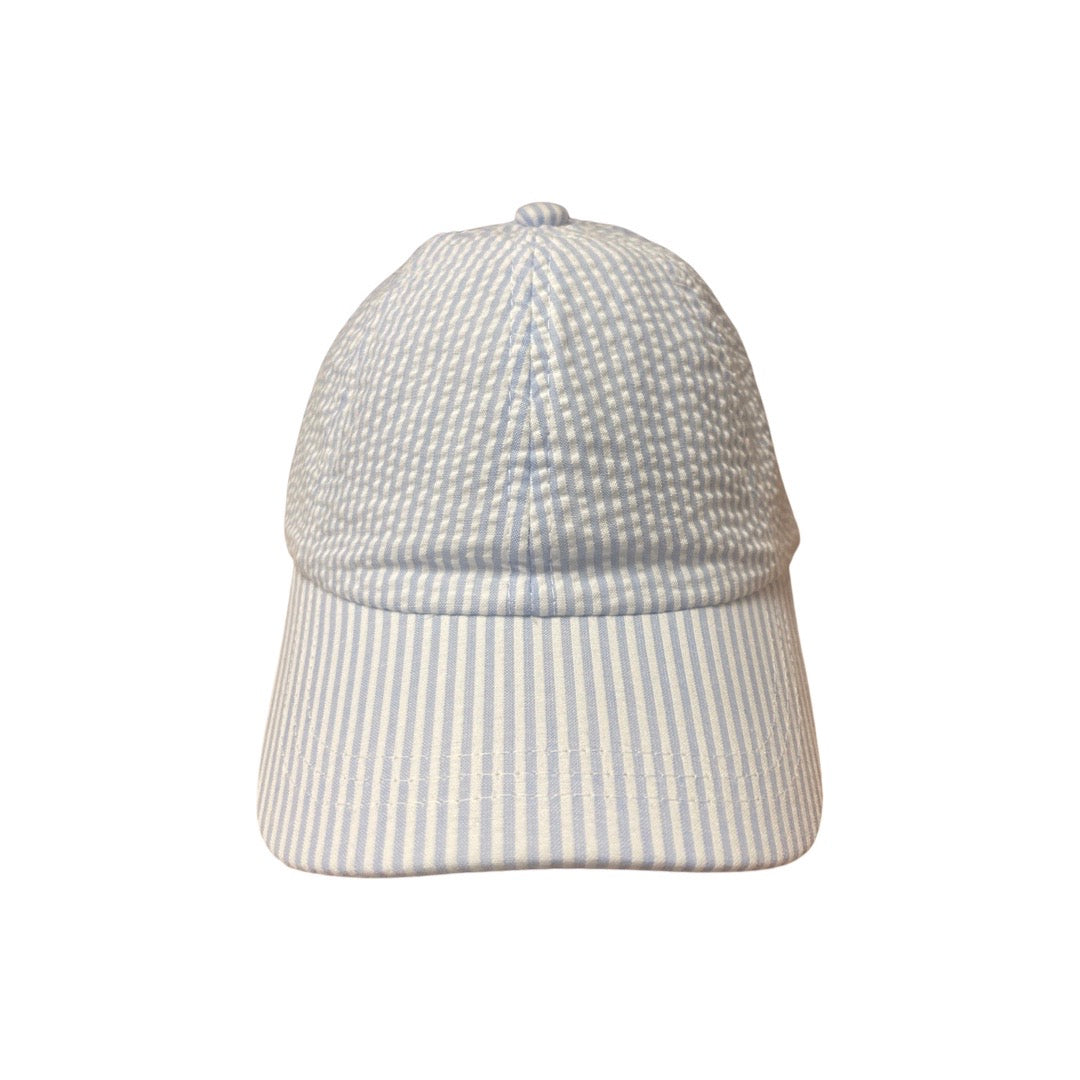 Blue Seersucker Baseball Cap