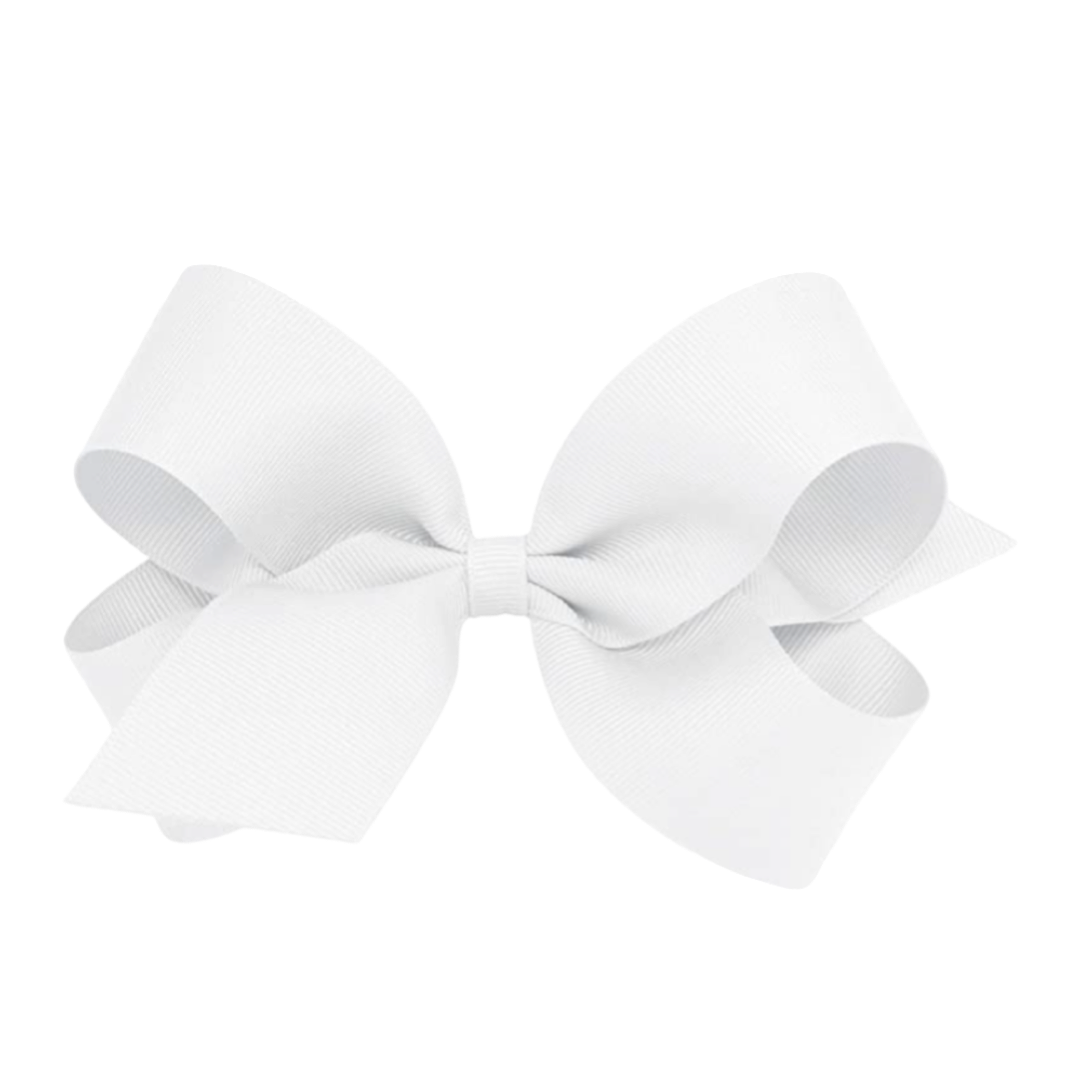 Large Grosgrain Hair Bow, White
