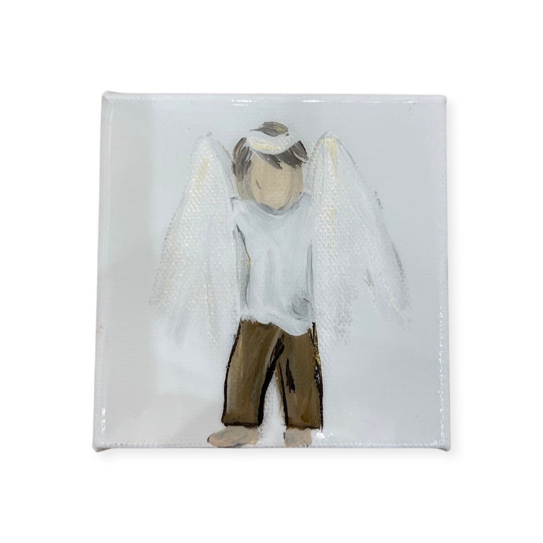 Angel Canvas, Little Boy with Brunette Hair