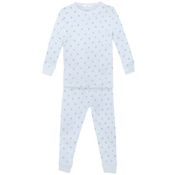 Festive Stars Printed Light Blue Pajama Set