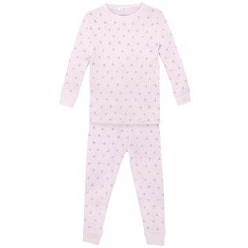 Festive Hearts Printed Pink Pajama Set