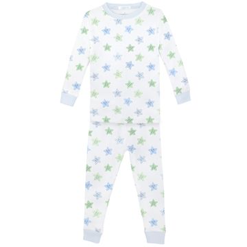 Sweet Stars Printed Valentines Pajama Set, Blue