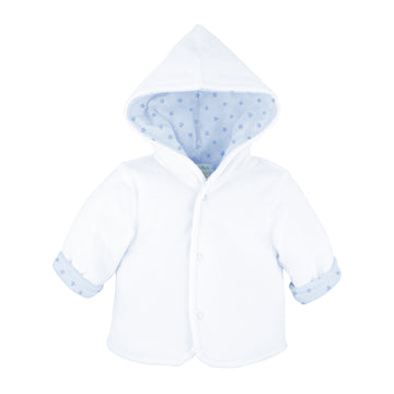 Festive Stars Light Blue Velour Hooded Jacket