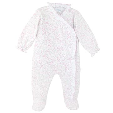 Pink Roses Garden Printed Crossover Footie