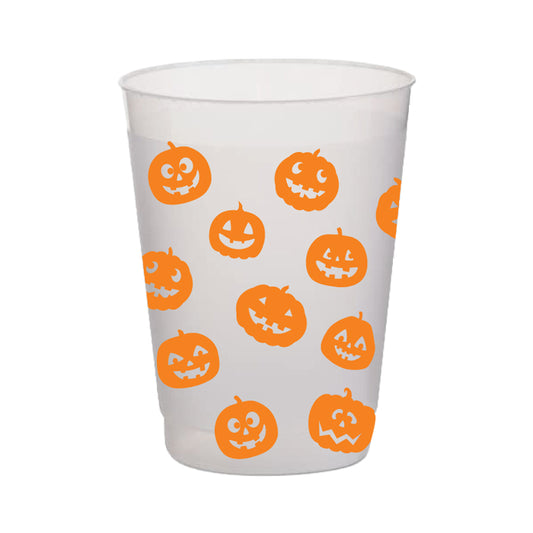Frost Flex Cup Set, Orange Halloween Scattered Pumpkins