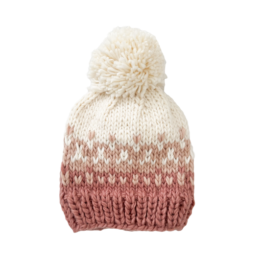 Nell Stripe Hat, Rose/Blush