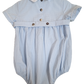 Boy's Blue Check Smocked Bubble