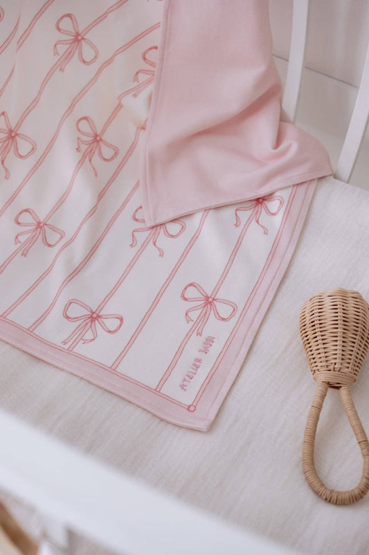 Double-Sided Blanket, Pink Ribbon