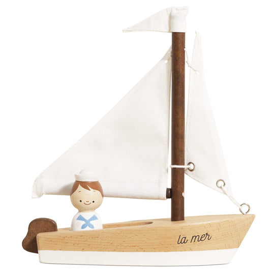 Wooden Sailing Boat & Captain