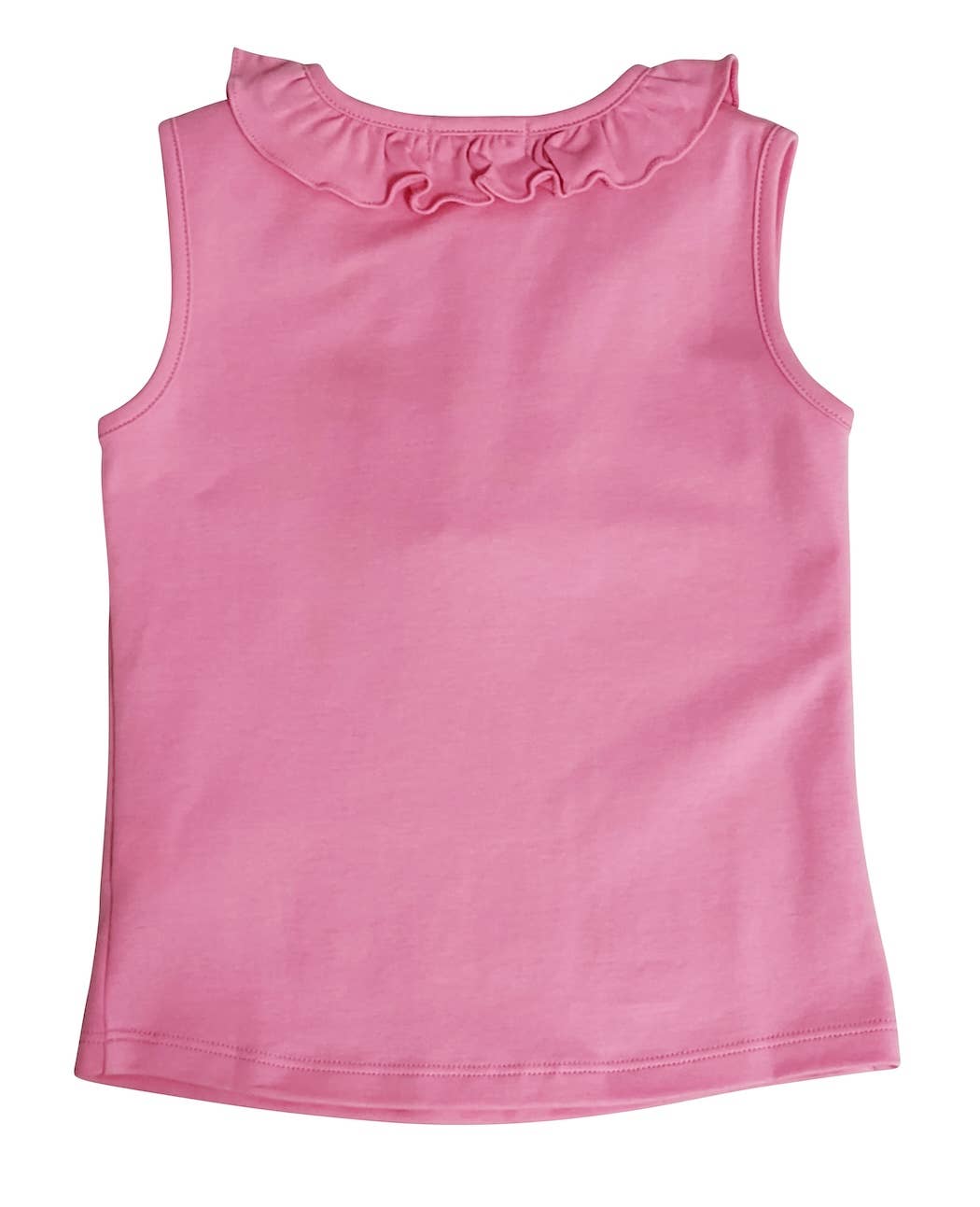 Girl's Fuchsia Ruffle Neck Sleeveless Top