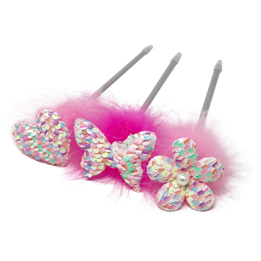 Fluffy Assorted Sequin Pens, Pastel Multi Sequin Color (sold individually)