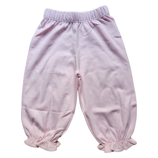 Girl's Jersey Cotton Lt. Pink Cinched Ruffle Pants