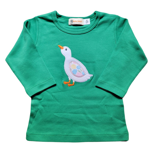 Girl Long Sleeve Duckling Mint Green T-Shirt