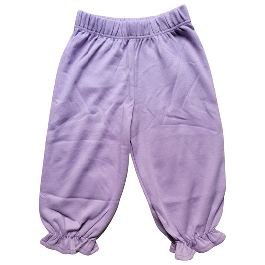 Girl's Jersey Cotton Lavender Cinched Ruffle Pants