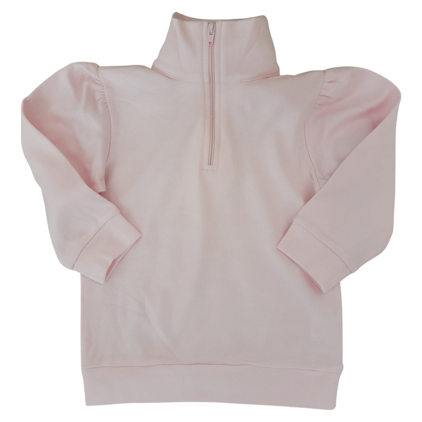 Girl's Long Sleeve 1/4 Zip Lt. Pink Knit Top