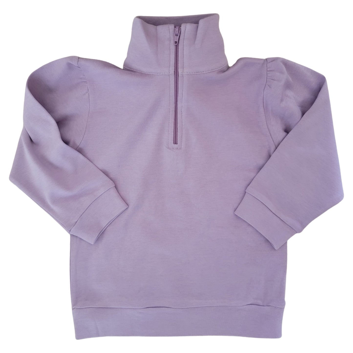 Girl's Long Sleeve 1/4 Zip Lavender Knit Top