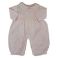 Everyday Long Sleeve Collared Playsuit, Lt. Pink with White Piping Trim