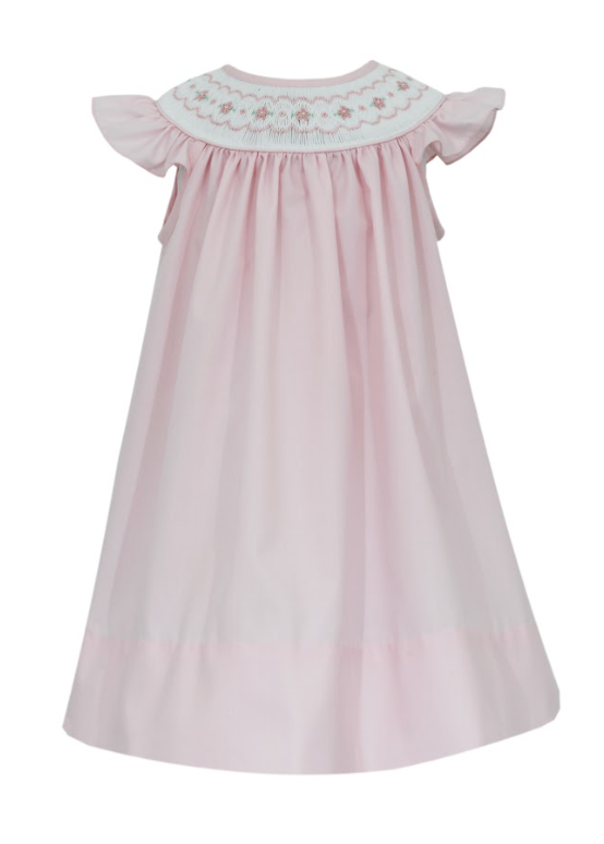 Pink Natalie Bishop Smocked Angel Wing Dress