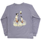 J. Bailey Long Sleeve Logo Tee - Jumping Dogs on Smoke Grey