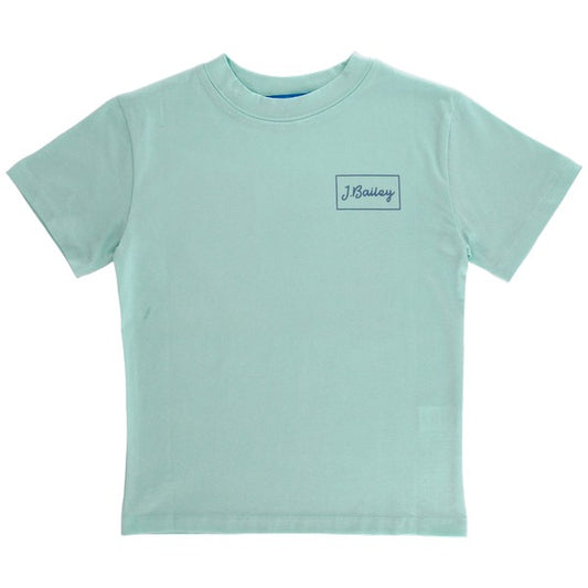 J. Bailey Short Sleeve Logo Tee - Clubhouse on Mint Green