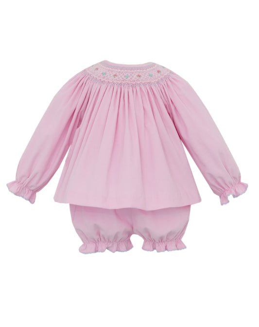 Amelia Pink Corduroy Bishop Bloomer Set
