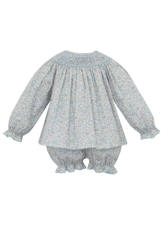 Andrea Blue Liberty Floral Bishop Bloomer Set