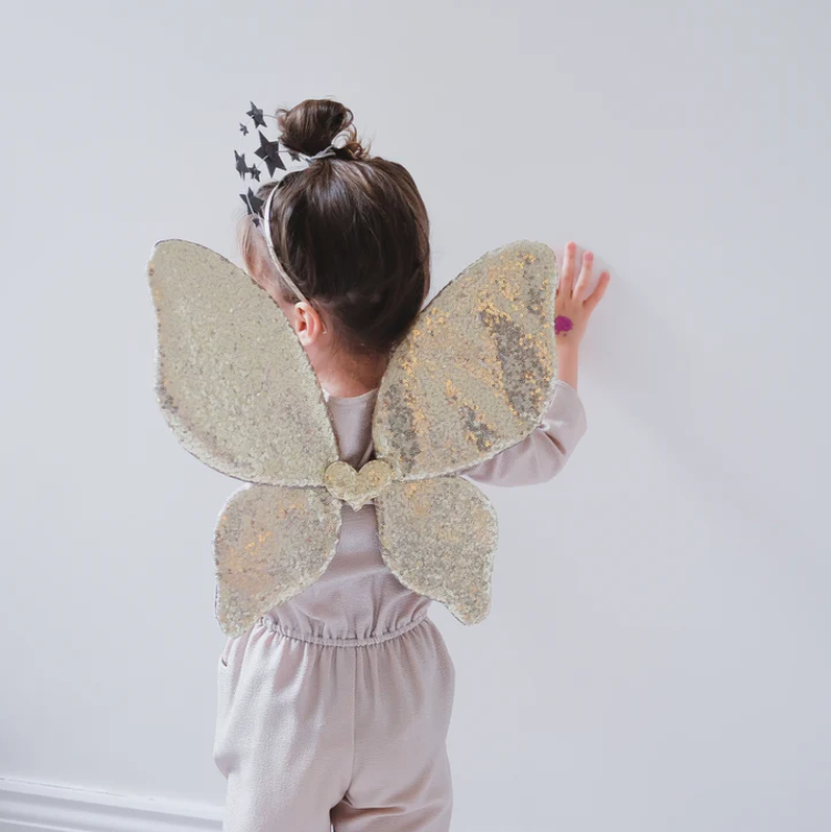 Sparkle Sequin Wings, Gold